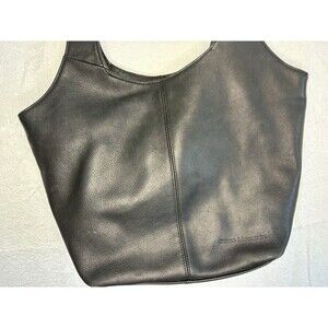 Purse Shoulder Bag Leather by Stone Mountain Black Smart Casual Stylish